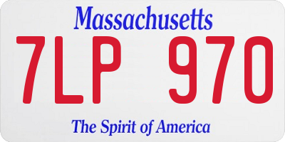 MA license plate 7LP970