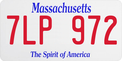 MA license plate 7LP972