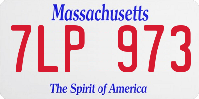 MA license plate 7LP973