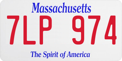 MA license plate 7LP974