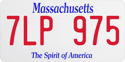 MA license plate 7LP975