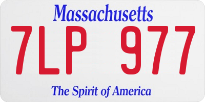 MA license plate 7LP977