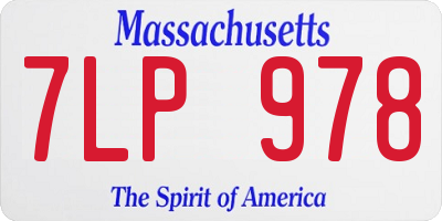 MA license plate 7LP978