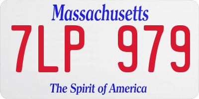 MA license plate 7LP979