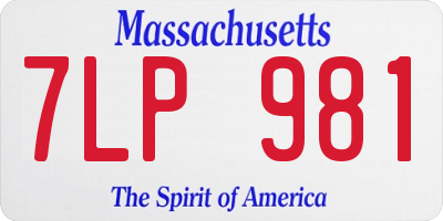 MA license plate 7LP981