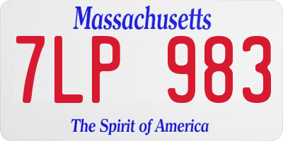 MA license plate 7LP983