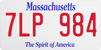 MA license plate 7LP984