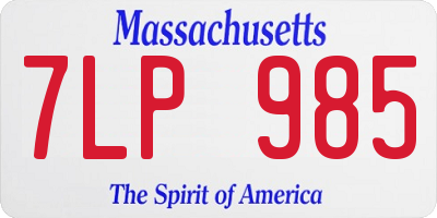 MA license plate 7LP985