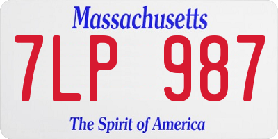 MA license plate 7LP987