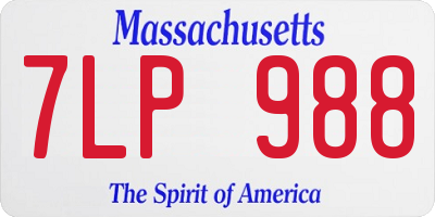 MA license plate 7LP988
