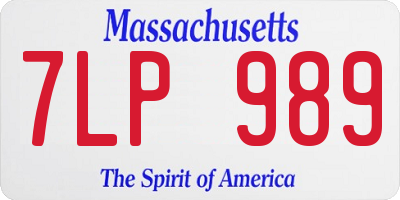 MA license plate 7LP989