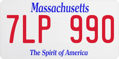 MA license plate 7LP990