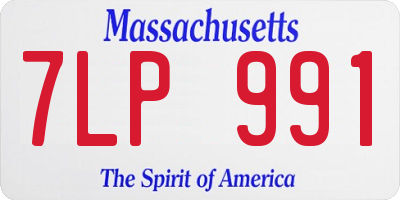 MA license plate 7LP991