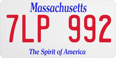 MA license plate 7LP992