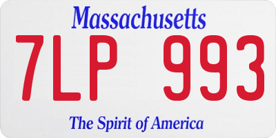 MA license plate 7LP993