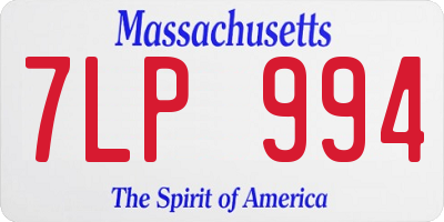 MA license plate 7LP994