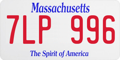 MA license plate 7LP996