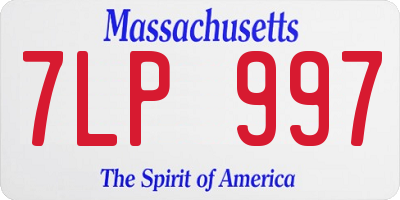 MA license plate 7LP997