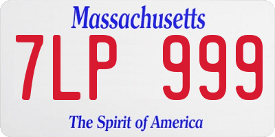 MA license plate 7LP999