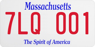 MA license plate 7LQ001