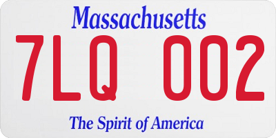 MA license plate 7LQ002