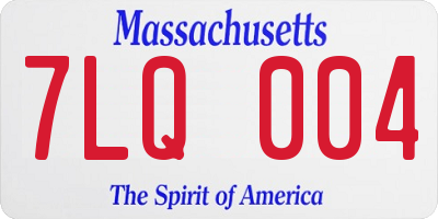 MA license plate 7LQ004
