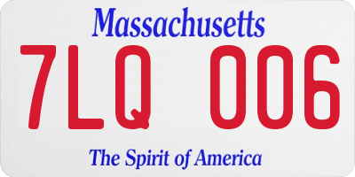 MA license plate 7LQ006