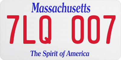 MA license plate 7LQ007