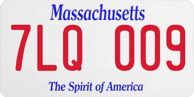 MA license plate 7LQ009
