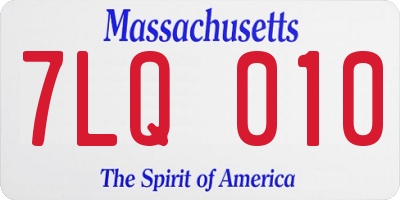MA license plate 7LQ010