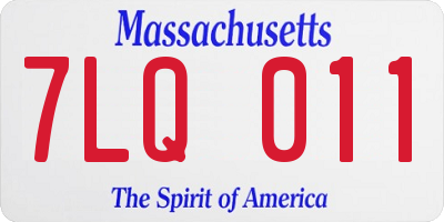 MA license plate 7LQ011