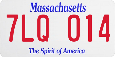 MA license plate 7LQ014