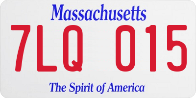 MA license plate 7LQ015