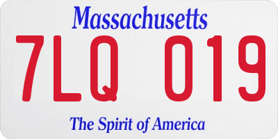 MA license plate 7LQ019