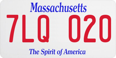 MA license plate 7LQ020