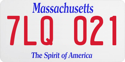 MA license plate 7LQ021