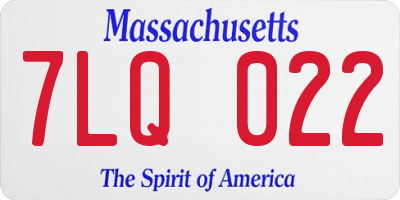 MA license plate 7LQ022