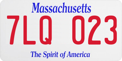 MA license plate 7LQ023