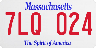 MA license plate 7LQ024