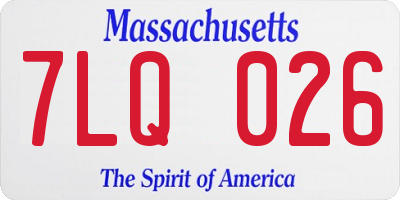 MA license plate 7LQ026