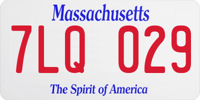 MA license plate 7LQ029