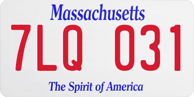 MA license plate 7LQ031