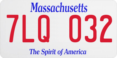 MA license plate 7LQ032