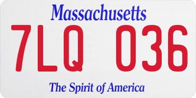MA license plate 7LQ036