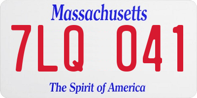 MA license plate 7LQ041