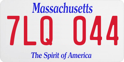MA license plate 7LQ044