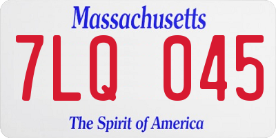 MA license plate 7LQ045