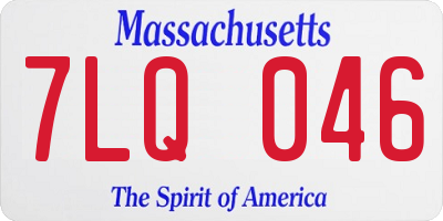 MA license plate 7LQ046