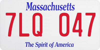 MA license plate 7LQ047
