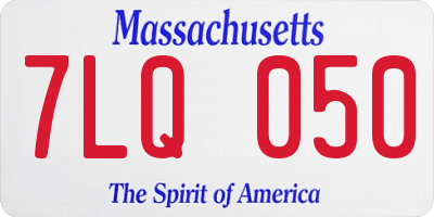 MA license plate 7LQ050